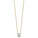 14k 3 1/2 carat Certified Lab Grown Diamond VS+ F+ Oval Complete Four Prong 18 inch Pendant Necklace